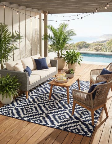 7' 10 x 10' Easy-Clean Sabrina Soto Indoor / Outdoor Rug