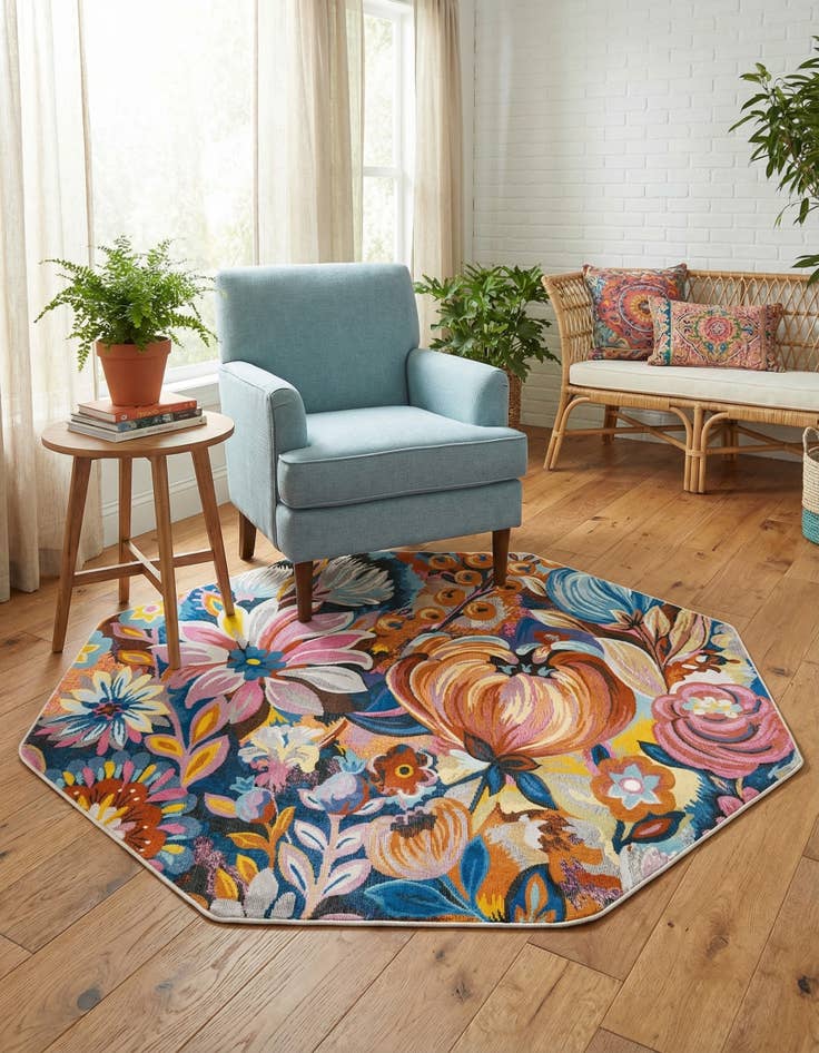 Detail image of 6' x 6' Blossom Octagon Rug