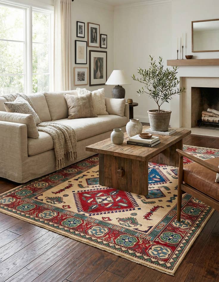 Detail image of 5' 7 x 7' 10  Hand Knotted Kazak Rug