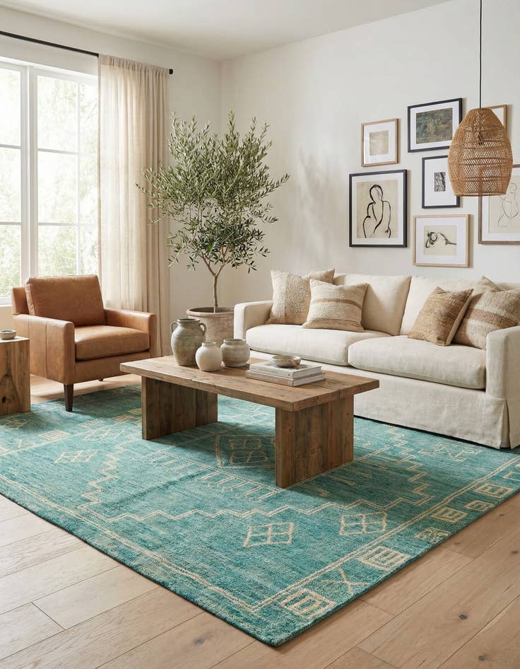 Detail image of 5' 7 x 7' 10  Hand Knotted Moroccan Wool Rug