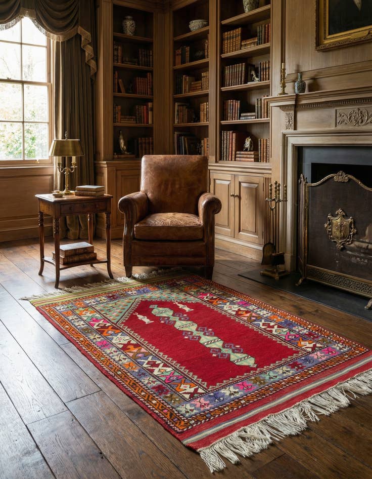 Detail image of 3' 5 x 4' 9  Hand Knotted Anatolian Wool Rug