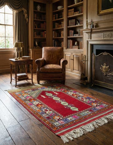 3' 5 x 4' 9 Hand Knotted Anatolian Wool Rug