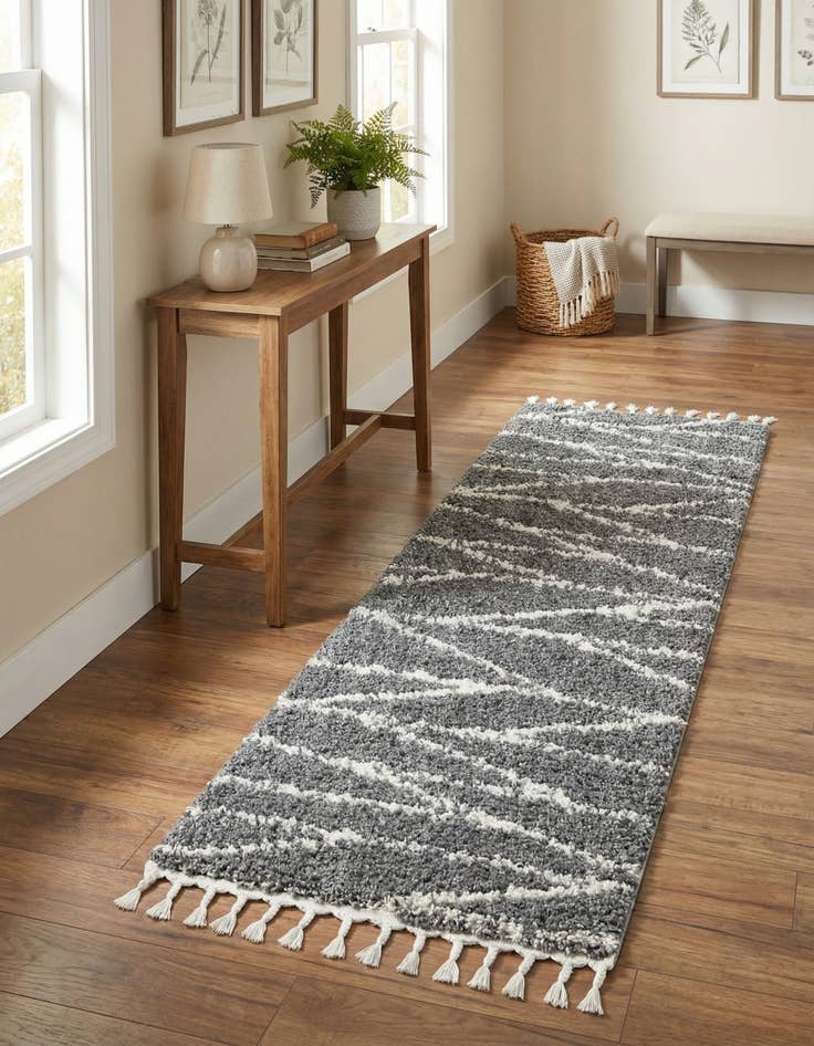 Detail image of 2' x 6' Serenity Shag Runner Rug