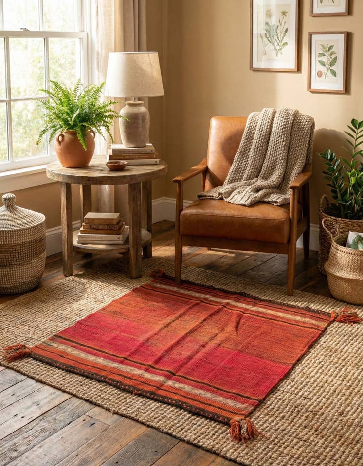 Detail image of 3' 2 x 3' 6  Hand Woven Kilim Fars Wool Square Rug