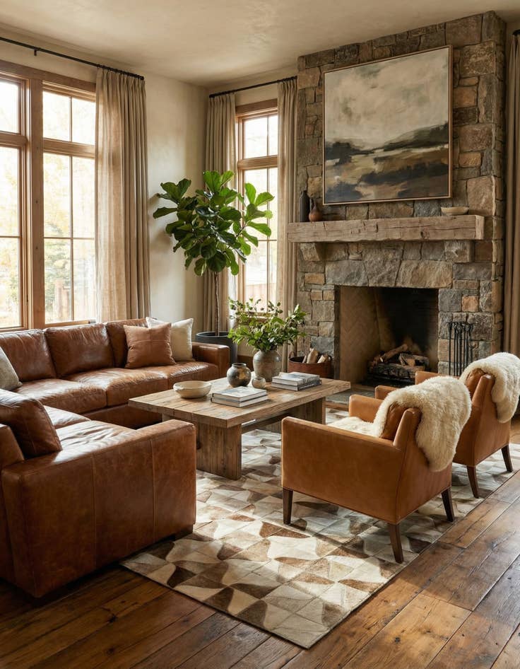 Detail image of  5' 2 x 7' 11 Cowhide - Patchwork Rug