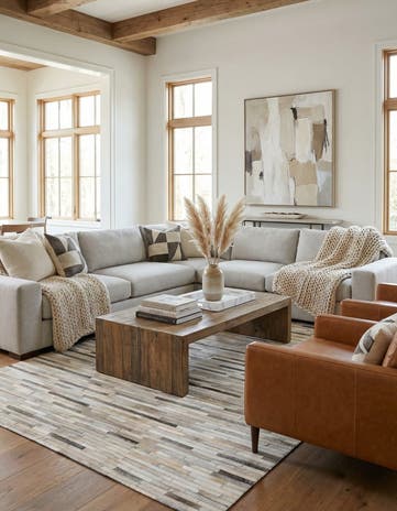 5' 1 x 8' Cowhide Stocks Rug