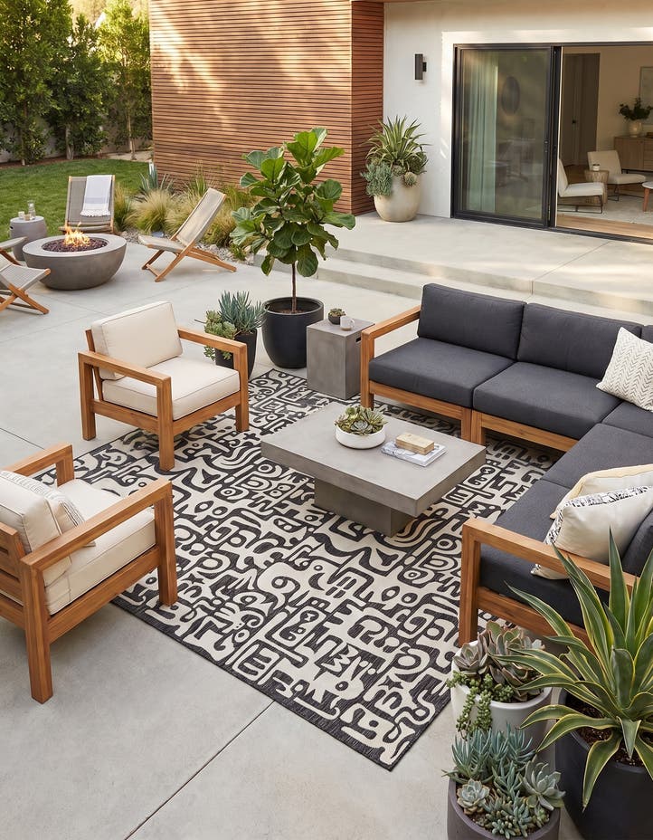 12' x 12' Easy-Clean Modern Indoor / Outdoor...