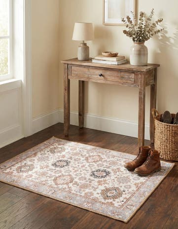 Ivory Washable Timeless Rug