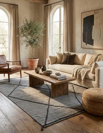6' 9 x 9' 4 Hand Knotted Moroccan Wool Rug