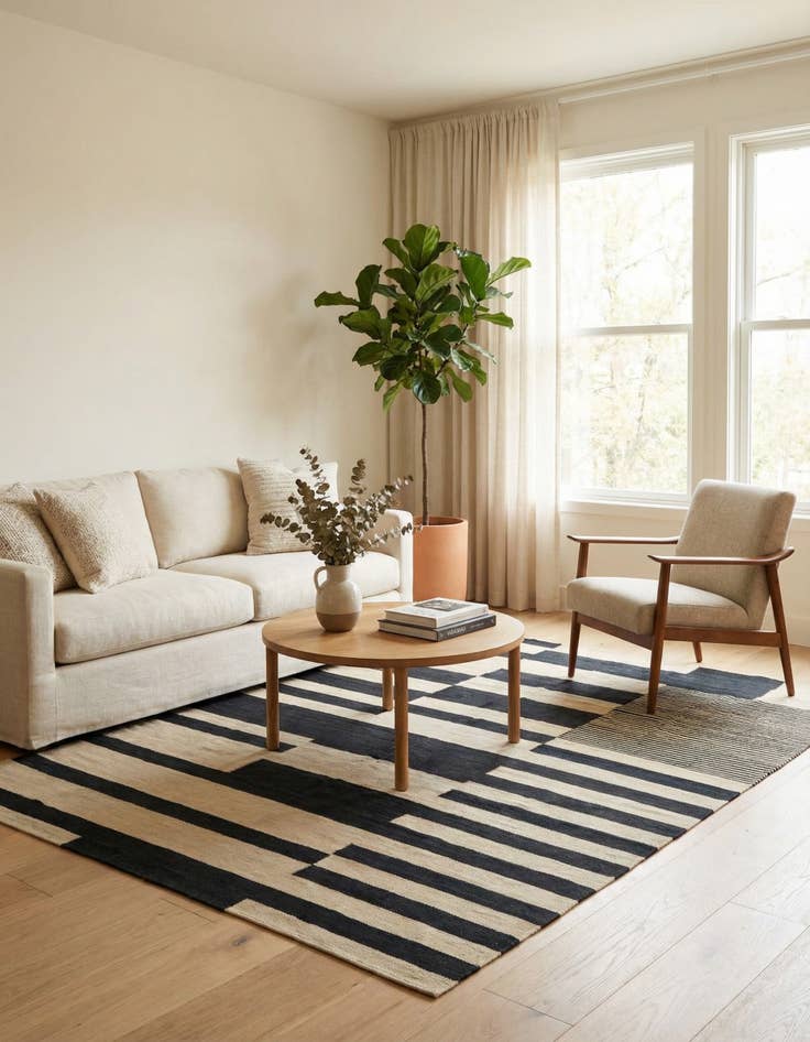 Detail image of 5' 10 x 7' 8  Hand Woven Kilim Modern Wool Rug