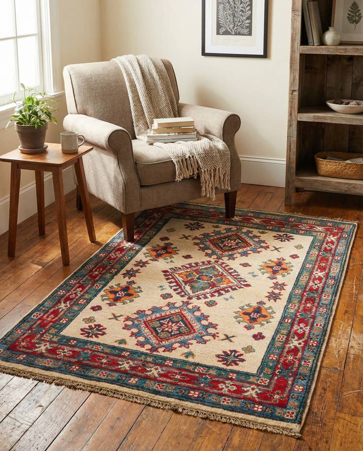 Detail image of 2' 8 x 4' 2 Hand Knotted Kazak Rug