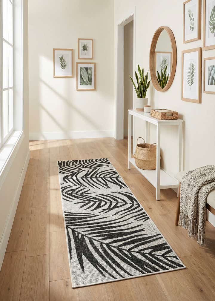 2' x 6' Easy-Clean Botanical Indoor / Outdoor Runner Rug