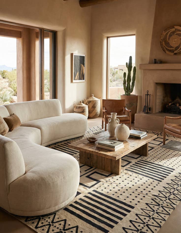 Detail image of 8' 6 x 9' 5  Hand Woven Kilim Modern Wool Rug