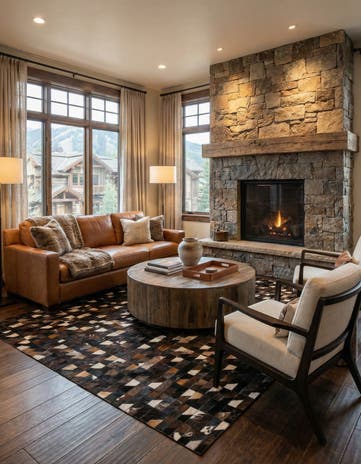 5' 1 x 7' 10 Cowhide - Patchwork Rug