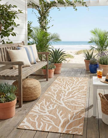 2' x 6' Easy-Clean Coastal Indoor / Outdoor Runner Rug