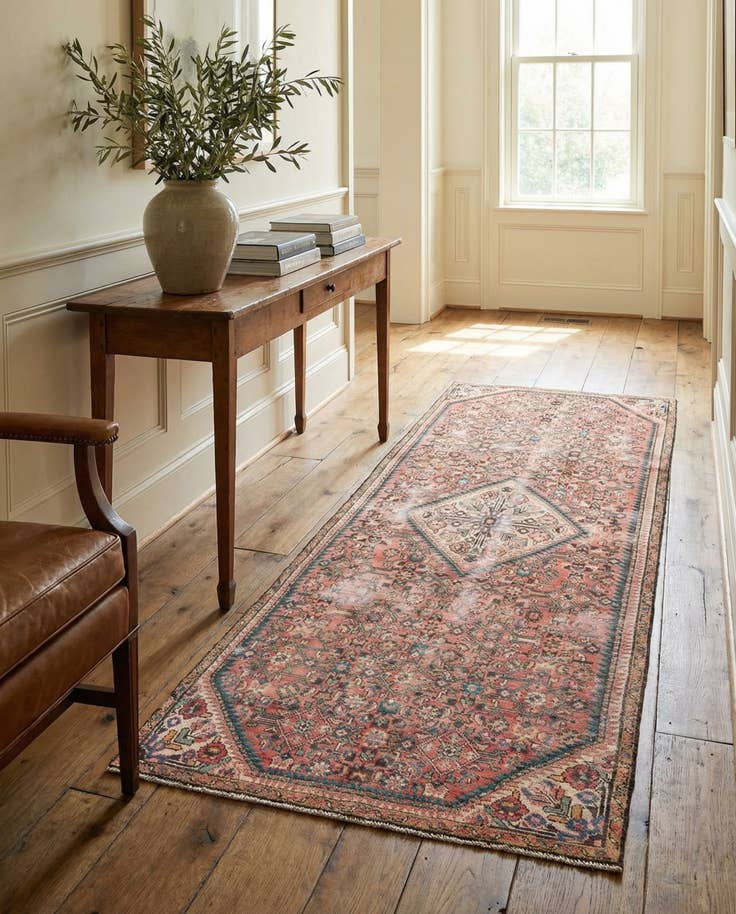 Detail image of 3' 9 x 9' Hand Knotted Ultra Vintage Persian Wool Runner Rug