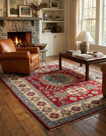 5' x 6' 9 Hand Knotted Kazak Rug