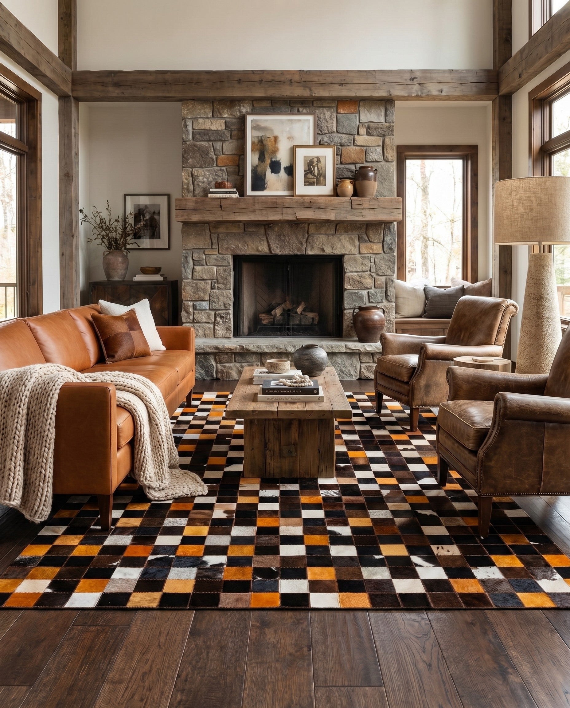 5' 2 x 8' Cowhide - Patchwork Rug