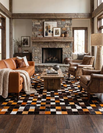 5' 2 x 8' Cowhide - Patchwork Rug