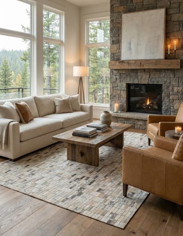 5' 1 x 8' Cowhide - Patchwork Rug