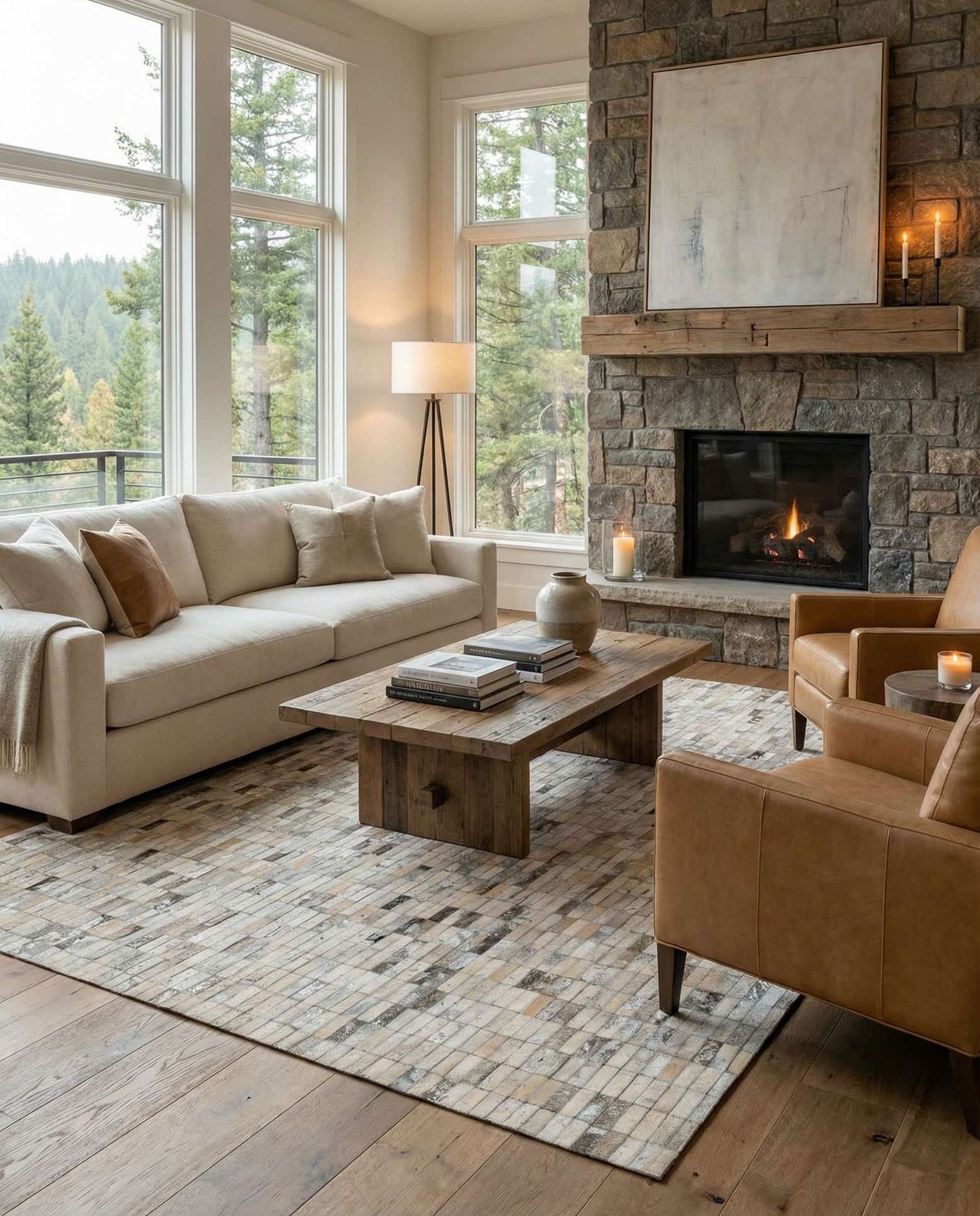 5' 1 x 8' Cowhide - Patchwork Rug