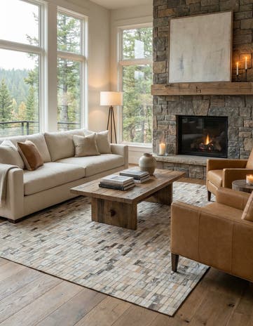 5' 1 x 8' Cowhide - Patchwork Rug