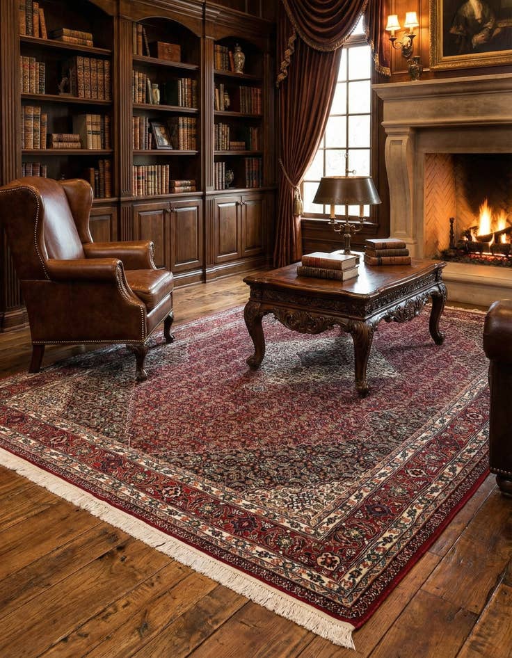 Detail image of  6' 4 x 10' 5  Hand Knotted Bidjar Oriental Wool Rug