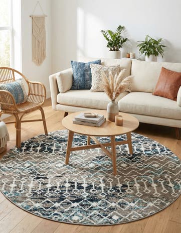 5' 3 x 5' 3 Moroccan Trellis Round Rug