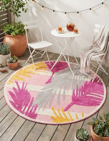 5' 3 x 5' 3 Easy-Clean Aruba Indoor / Outdoor Round Rug