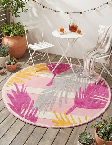 5' 3 x 5' 3 Easy-Clean Aruba Indoor / Outdoor Round Rug