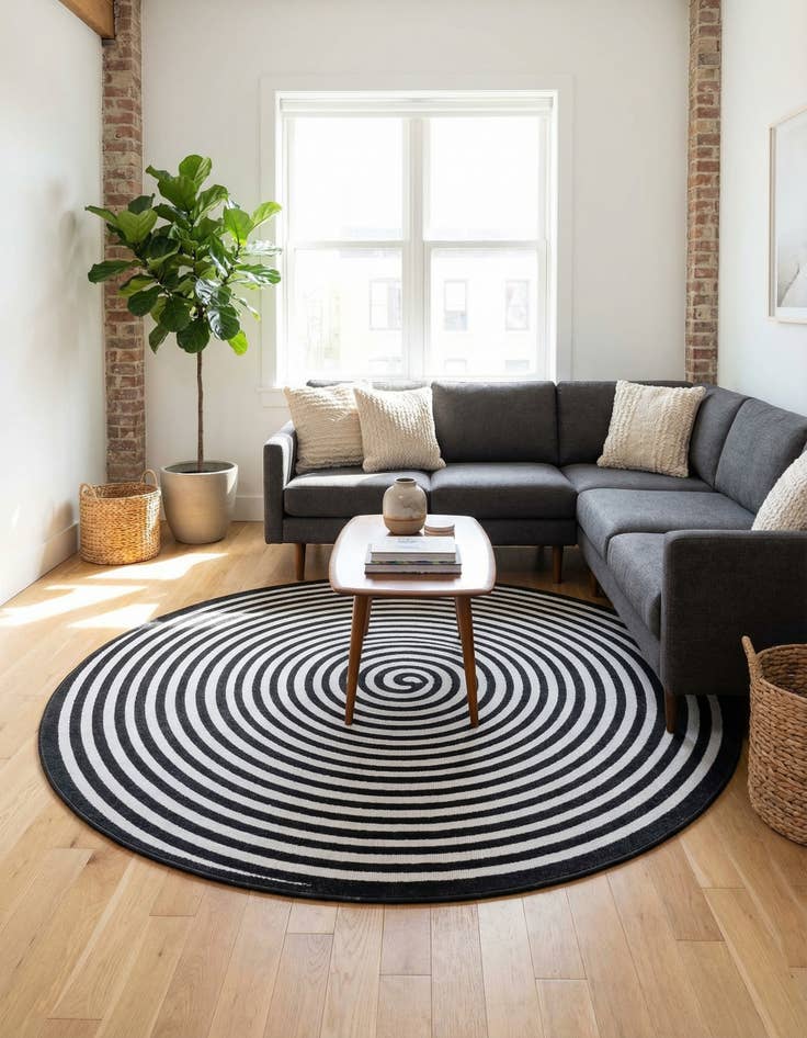 Detail image of 8' x 8'  Washable Sabrina Soto Prescott Indoor / Outdoor Round Rug