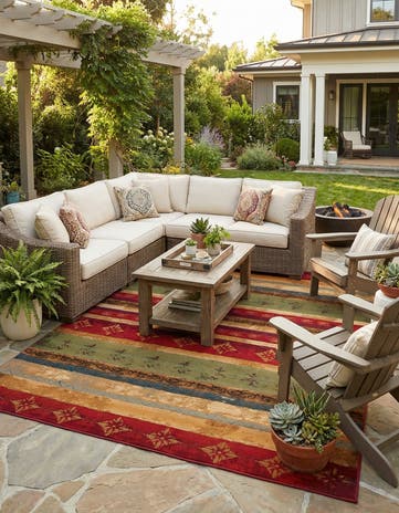 10' x 13' Easy-Clean Modern Indoor / Outdoor Rug