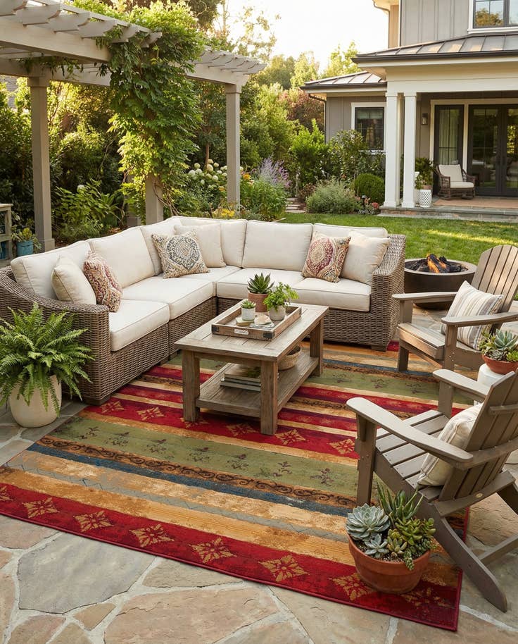 Detail image of 10' x 13' Easy-Clean Modern Indoor / Outdoor Rug