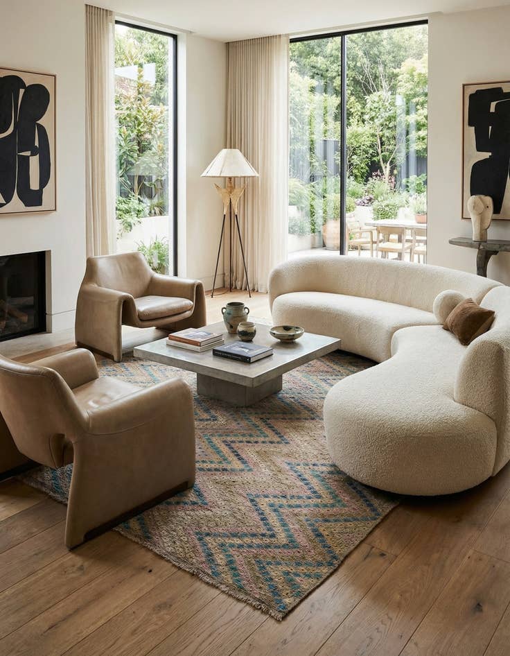 Detail image of  10' 5 x 12' 6  Hand Woven Kilim Modern Wool Rug