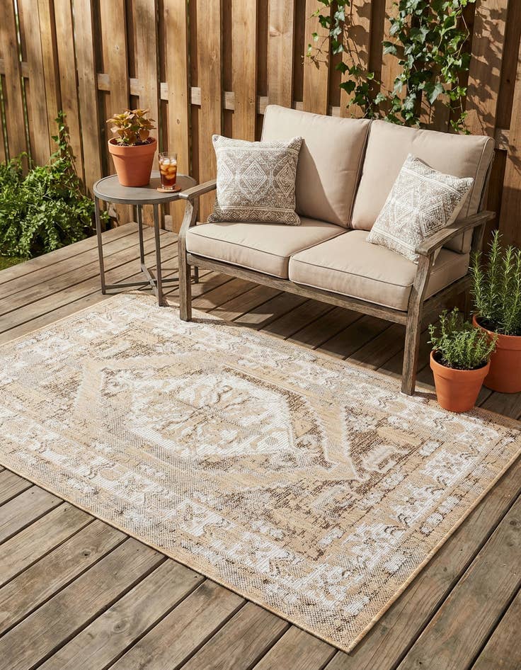 Detail image of 3' x 5' 3  Washable Traditional Indoor / Outdoor Rug