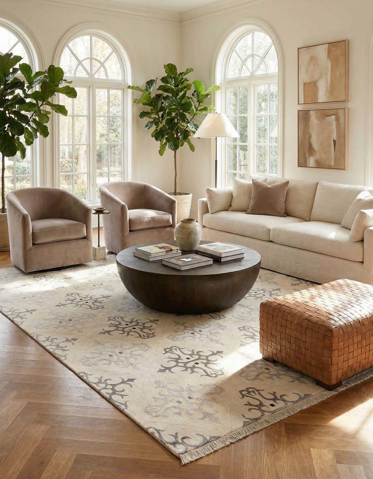 Detail image of 7' 11 x 10'  Hand Knotted Darya Wool Rug