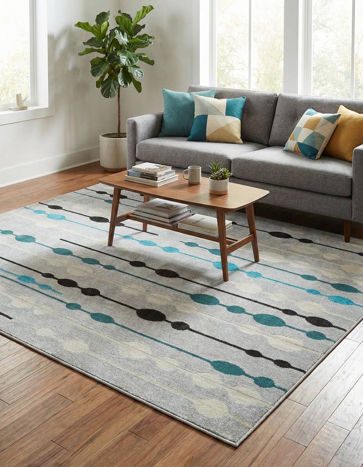 Detail image of 6' x 9'  Washable Modern Indoor / Outdoor Rug