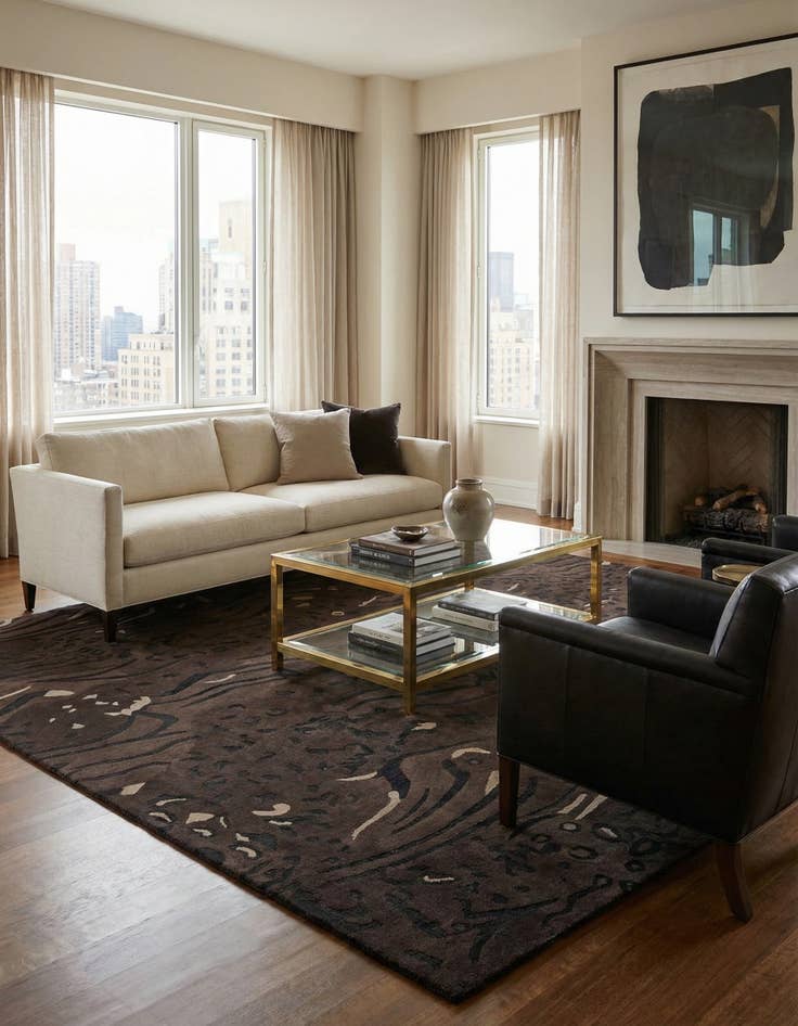 Detail image of 5' 8 x 8'  Hand Knotted Darya Wool Rug