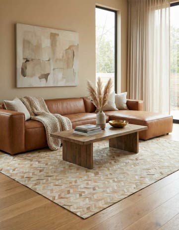 5' 1 x 8' Cowhide Stocks Rug
