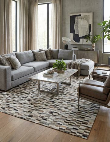 6' x 8' 11 Cowhide Stocks Rug