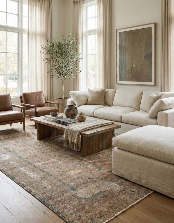 Detail image of 9' 5 x 11' 2  Hand Knotted Ultra Vintage Persian Wool Rug