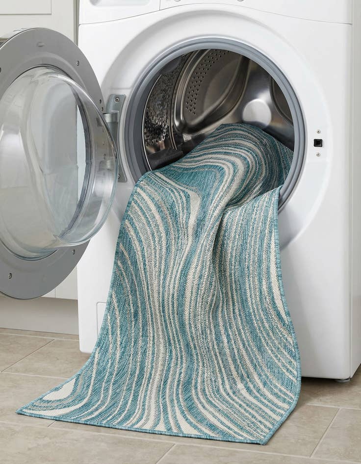 Detail image of 2' x 6'  Washable Modern Indoor / Outdoor Runner Rug