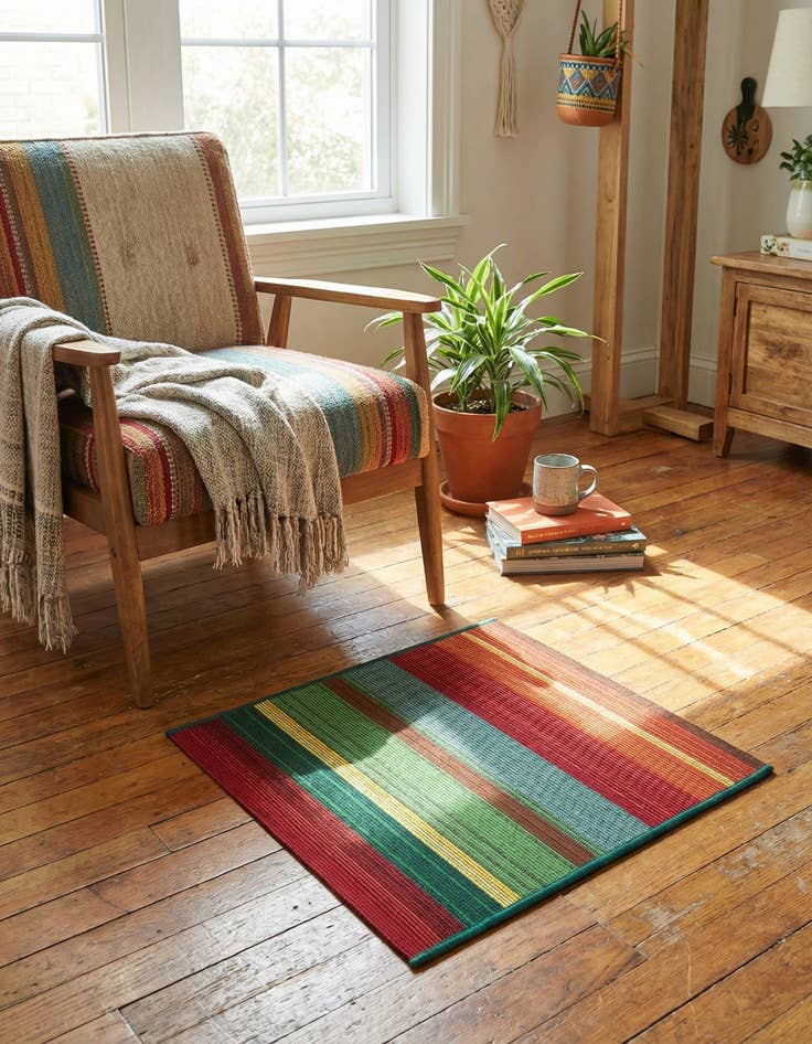 Detail image of  1' 4 x 1' 4  Washable Modern Indoor / Outdoor Sample Rug