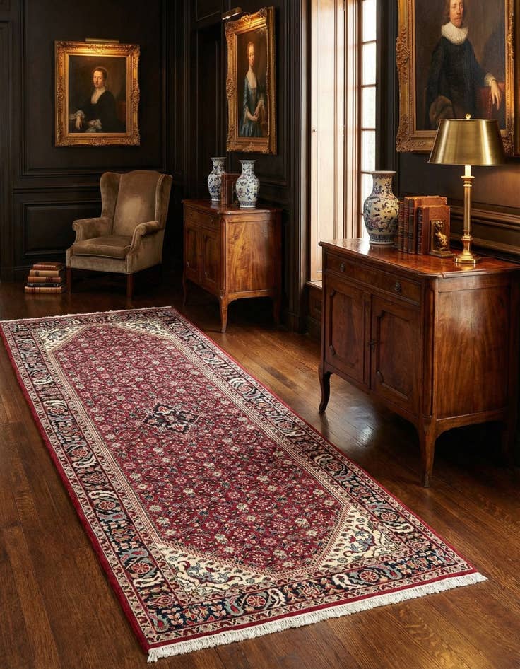 Detail image of 5' 2 x 10' 7 Hossainabad Wool Runner Rug