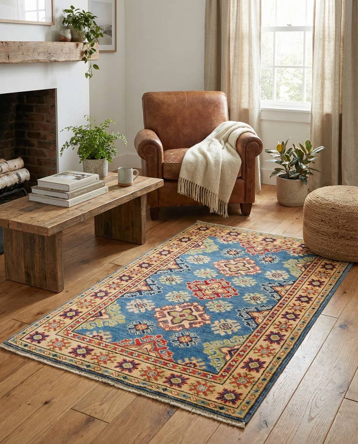 Detail image of 2' 7 x 4' 1 Hand Knotted Kazak Rug