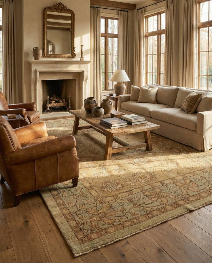 Detail image of 10' x 13' 6 Hand Knotted Oushak Wool Rug