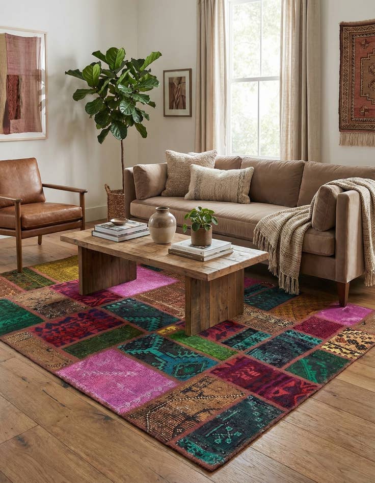 Detail image of  5' 9 x 7' 6  Hand Knotted Ultra Vintage Persian Wool Rug