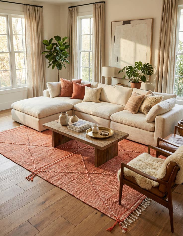 Detail image of 6' 3 x 10' 6  Hand Knotted Moroccan Wool Rug