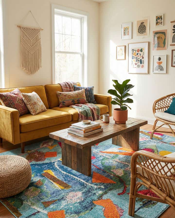 5' 3 x 8' Washable Vivid Rug