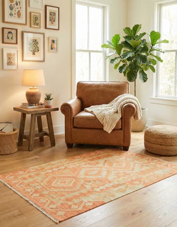 2' 8 x 4' Hand Woven Kilim Waziri Wool Rug
